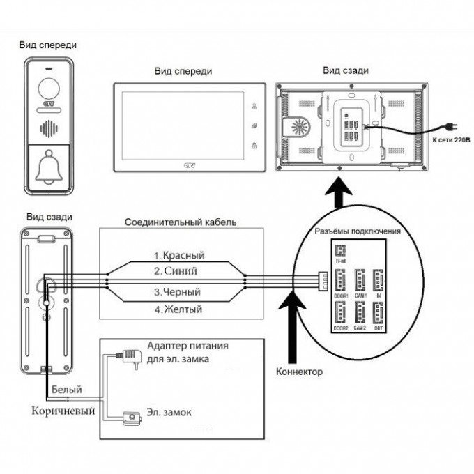 B w video doorphone схема подключения